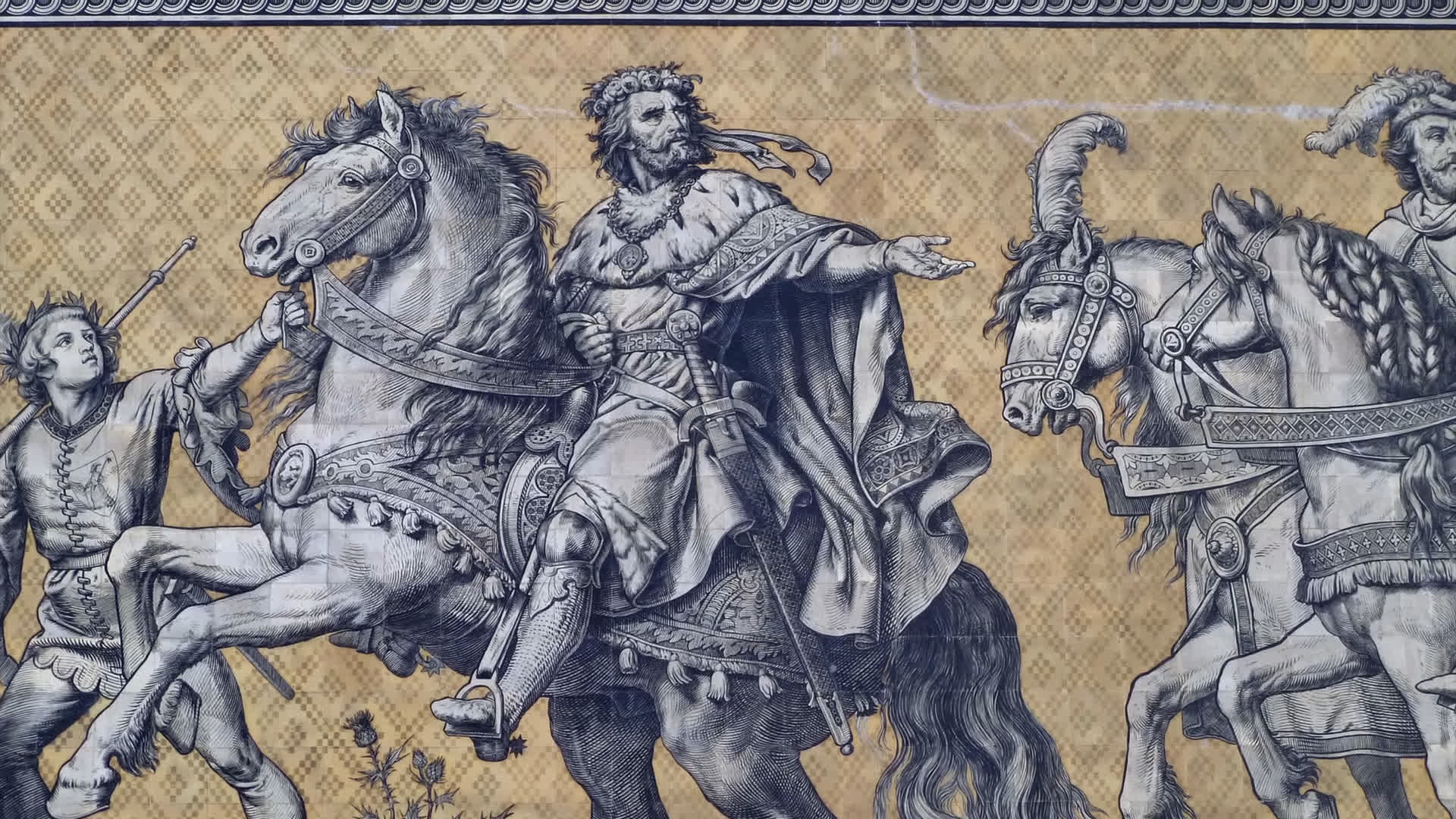 Gallery Albrecht von Wettin: porcelain mural (Dresden, 1907)